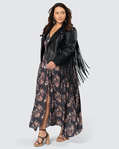 BLACK WOMENS CLOTHING THE POETIC GYPSY COATS + JACKETS - CPAW21163001-10