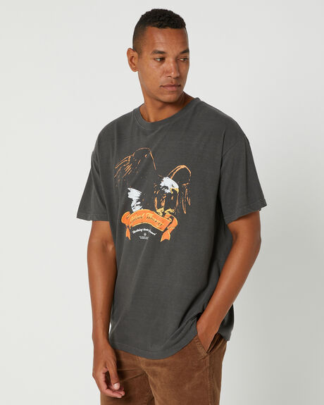 WASHED BLACK MENS CLOTHING SILENT THEORY GRAPHIC TEES - 4004004WBLK