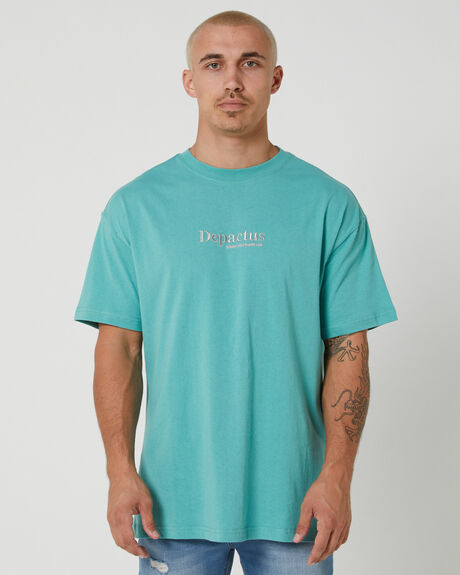 TEAL MENS CLOTHING DEPACTUS T-SHIRTS + SINGLETS - DEMS23209GRN