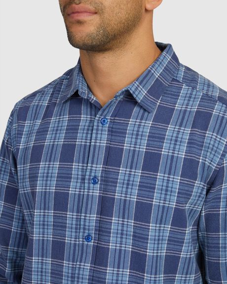 WASHED BLUE MENS CLOTHING RVCA SHIRTS - UVYWT00105-WBU