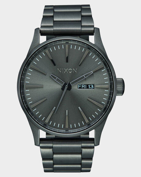 Nixon Sentry Solar Stainless Steel Watch - Navy Sunray / Silver