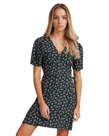 Billabong Bloom Wrap Dress Black SurfStitch