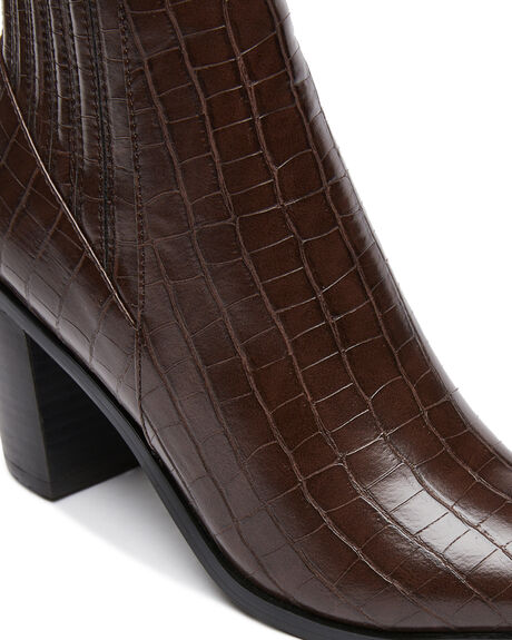 topshop kali lace up boot in chocolate croc