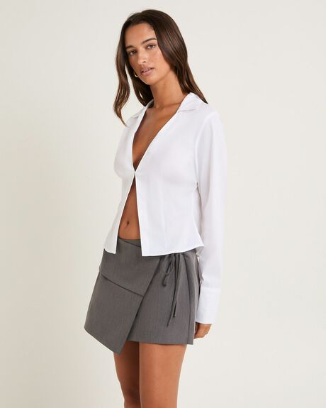 WHITE WOMENS CLOTHING ALICE IN THE EVE SHIRTS - ALWW25256-WHT-XXS