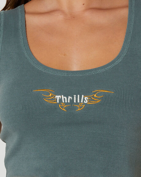 SCRUBS GREEN WOMENS CLOTHING THRILLS SINGLETS - WTA23-173FGRN