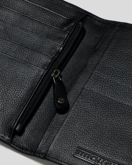 BLACK MENS ACCESSORIES STITCH AND HIDE WALLETS - TC_ATLAS_BLACK