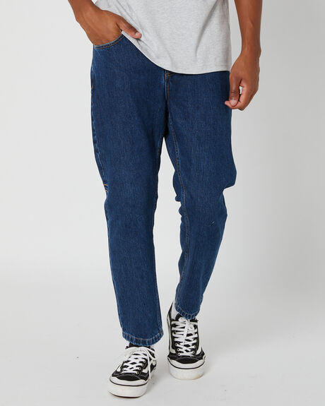 DARK RINSE BLUE MENS CLOTHING THRILLS JEANS - TDP-414EDRDARK