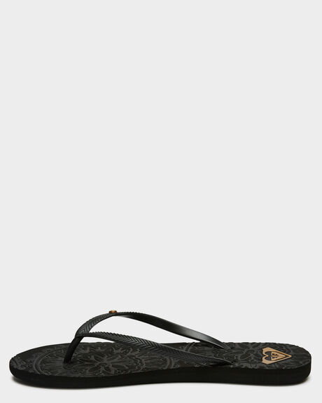 BLACK WOMENS FOOTWEAR ROXY THONGS - ARJL100798BLK