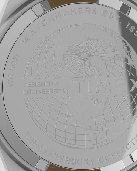 SILVER BLACK LEATHER MENS ACCESSORIES TIMEX WATCHES - TW2V49800SIL