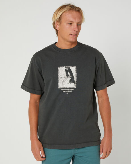 WASHED BLACK MENS CLOTHING RIP CURL GRAPHIC TEES - 041MTE8264