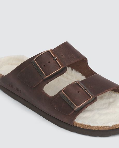 BROWN WOMENS FOOTWEAR GENUINS SLIDES + THONGS - G103439-36