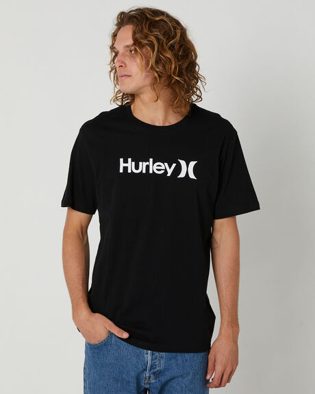 BLACK MENS CLOTHING HURLEY GRAPHIC TEES - HATS1020H010
