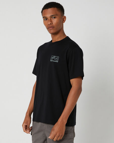 BLACK MENS CLOTHING RUSTY T-SHIRTS + SINGLETS - TTM2571-BLK