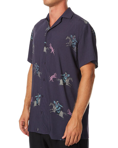 BLACK MENS CLOTHING INSTED WE SMILE SHIRTS - IWSBS1709BLK