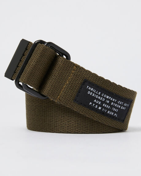 ARMY GREEN MENS ACCESSORIES THRILLS BELTS - TS21-1014FAGRN