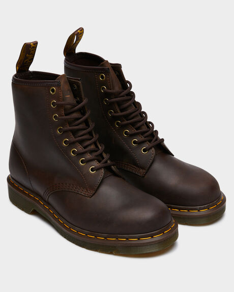 DARK BROWN CRAZY HORSE MENS FOOTWEAR DR. MARTENS BOOTS - 11822203