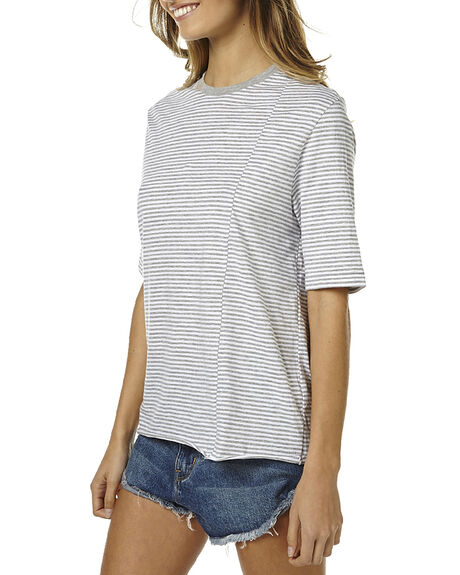 TILLY GREY STRIPE WOMENS CLOTHING THE BARE ROAD TEES - 6-9-1403-3-04GMSTR