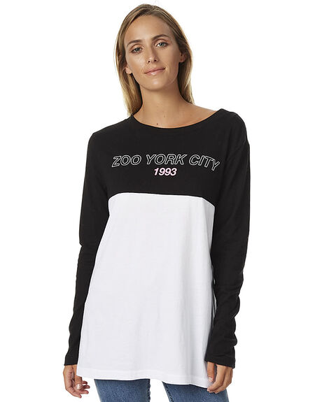 BLACK WOMENS CLOTHING ZOO YORK TEES - ZY-WLA7165BLK