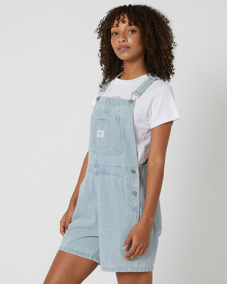 WHITE WASH DENIM WOMENS CLOTHING STUSSY PLAYSUITS + OVERALLS - ST123604-WHTW