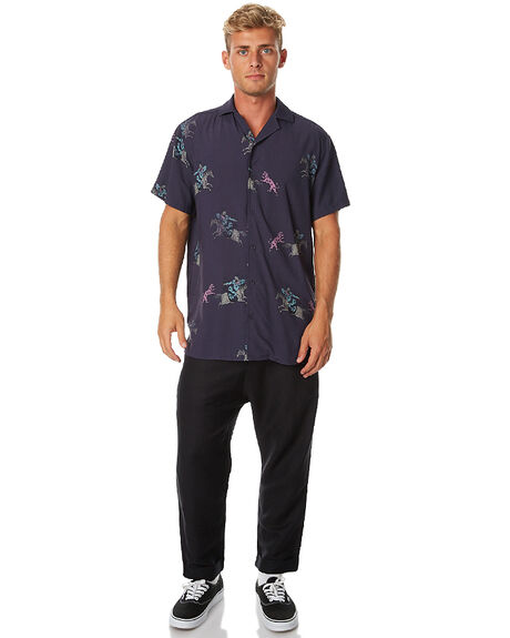 BLACK MENS CLOTHING INSTED WE SMILE SHIRTS - IWSBS1709BLK