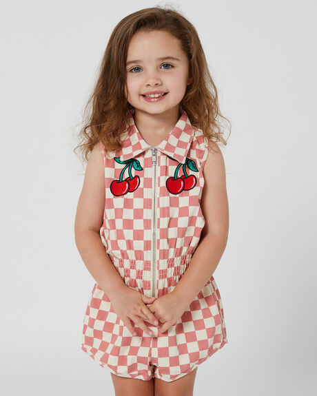 PINK CHECKS KIDS GIRLS ROCK YOUR KID DRESSES + PLAYSUITS - TGB2239-PCPNKCH