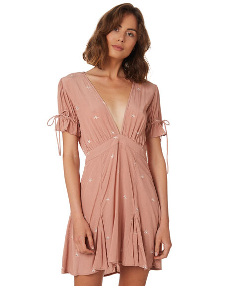 DUSTY PINK WOMENS CLOTHING RUE STIIC DRESSES - WS18-23-SDP-FDPINK