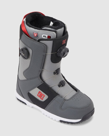BLACK GREY RED SNOW MENS DC SHOES SNOWBOARD BOOTS - ADYO100079-BYR