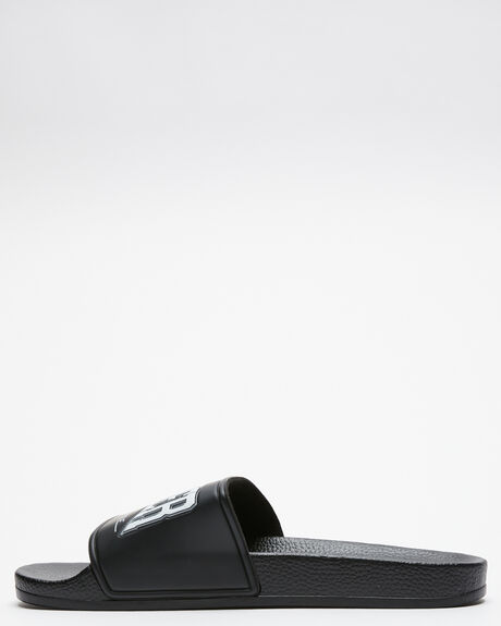 BLACK MENS FOOTWEAR HUF SLIDES + THONGS - CP00105-BLACK