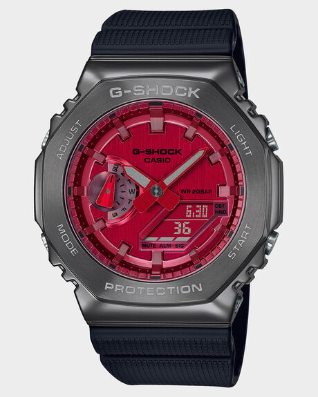 BLACK RED MENS ACCESSORIES G SHOCK WATCHES - GM2100B-4ABLKRD