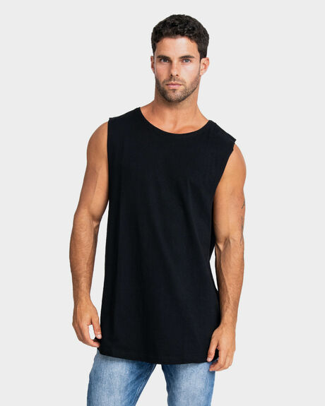 BLACK MENS CLOTHING ONEBYONE SINGLETS + TANKS - OBO-1035-S