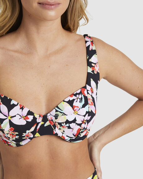 ANTHRACITE NEW LIFE WOMENS SWIMWEAR ROXY BIKINI TOPS - ERJX305264-KVJ5