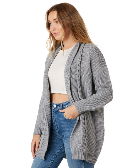 Sass Lady Lux Cable Cardigan - Grey Marle | SurfStitch