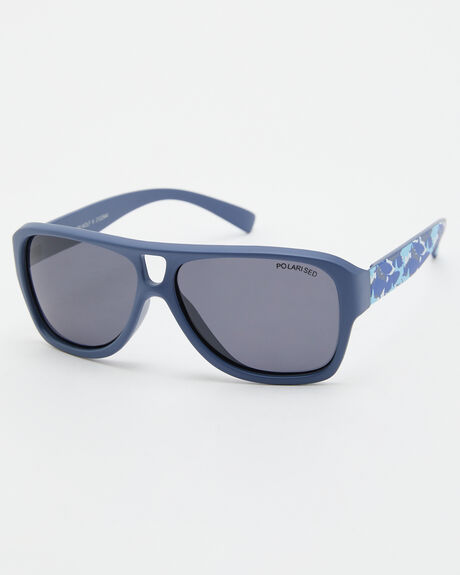 NAVY SHARK POLARISED KIDS YOUTH BOYS CANCER COUNCIL SUNGLASSES - TCK2122944-NAVYS