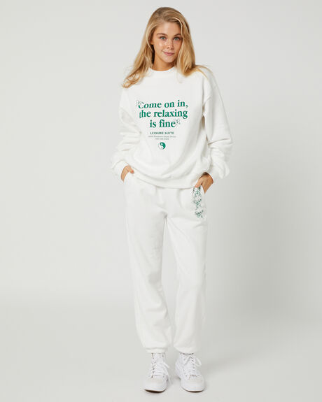 WHITE WOMENS CLOTHING LEISURE SUITE PANTS - LSRSWTPNTWHT