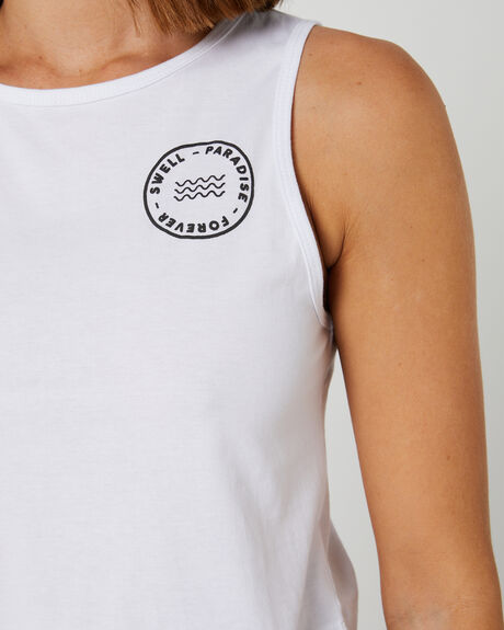 WHITE WOMENS ACTIVEWEAR SWELL TOPS - S8222522WHT