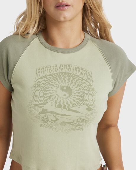 SAGE FROST WOMENS CLOTHING BILLABONG T-SHIRTS + SINGLETS - UBJKT00276-SGF