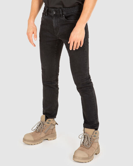 BLACK MENS CLOTHING UNIT JEANS - 223118001-BLACK