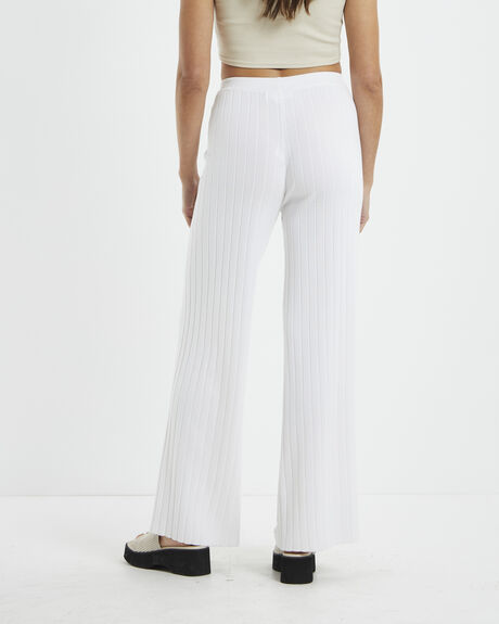 WHITE WOMENS CLOTHING SUBTITLED PANTS - 49436600026