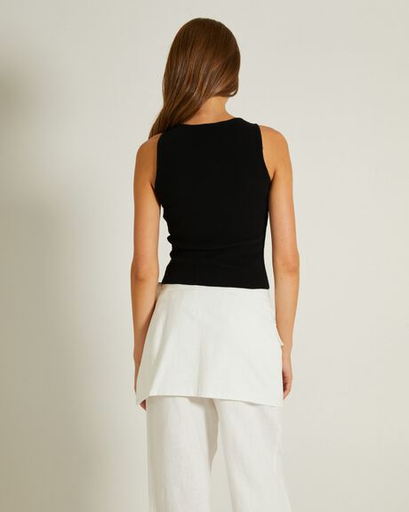 BLACK WOMENS CLOTHING GENERAL PANTS CO. BASICS TOPS - GPWW24707-BLK