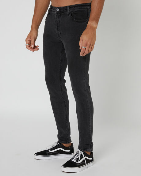 WASHED BLACK MENS CLOTHING ABRAND JEANS - 82066A-056
