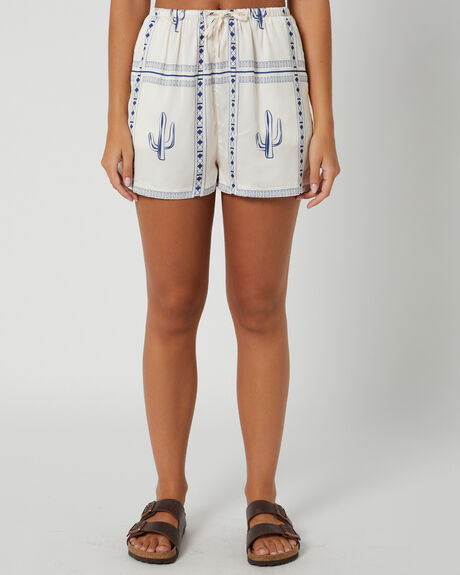 BLUE CACTUS WOMENS CLOTHING LOST IN LUNAR SHORTS - L2660-1