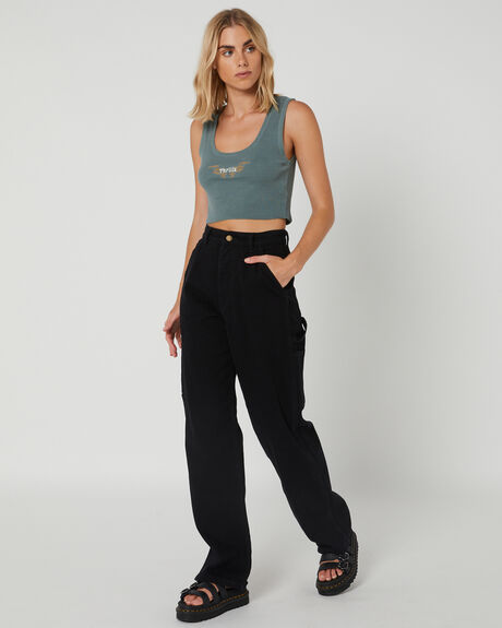 BLACK WOMENS CLOTHING THRILLS JEANS - WTA23-453BBLK