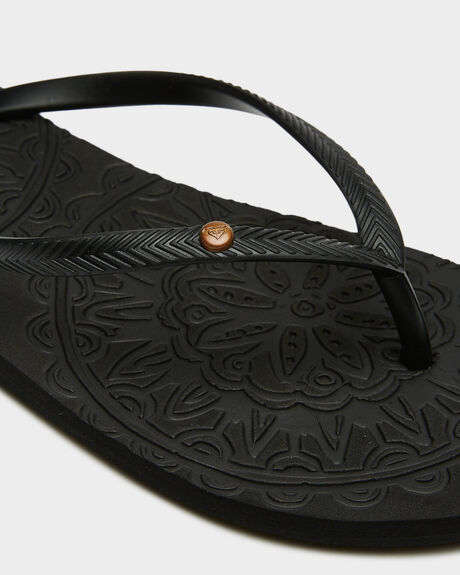 BLACK WOMENS FOOTWEAR ROXY THONGS - ARJL100798BLK