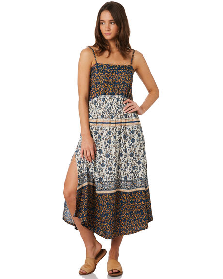 BLUE PATCHWORK WOMENS CLOTHING O'NEILL DRESSES - 5421606BPW