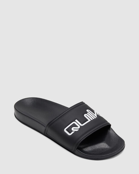 BLACK MENS FOOTWEAR QUIKSILVER SLIDES + THONGS - AQYL101167-KVJ2