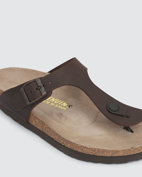 BROWN WOMENS FOOTWEAR GENUINS SLIDES + THONGS - G101111-36