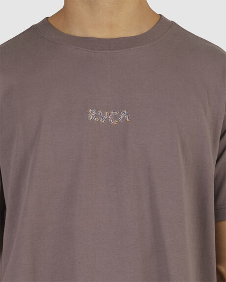 DARK PLUM MENS CLOTHING RVCA GRAPHIC TEES - UVYZT00428-PNM0