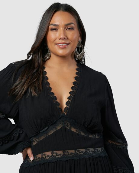 BLACK WOMENS CLOTHING THE POETIC GYPSY DRESSES - CPAW24139001-10