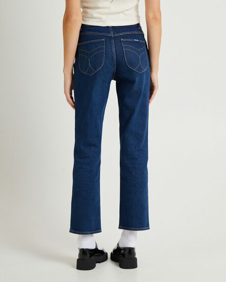 DARK VINTAGE BLUE WOMENS CLOTHING ROLLAS JEANS - GPW0001221-DNM