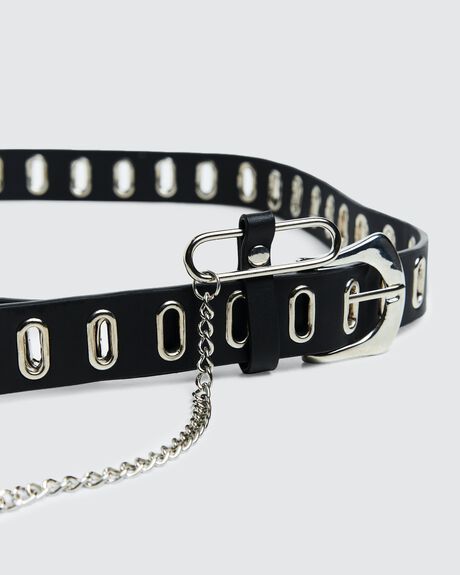 Silver eyelet belt hotsell